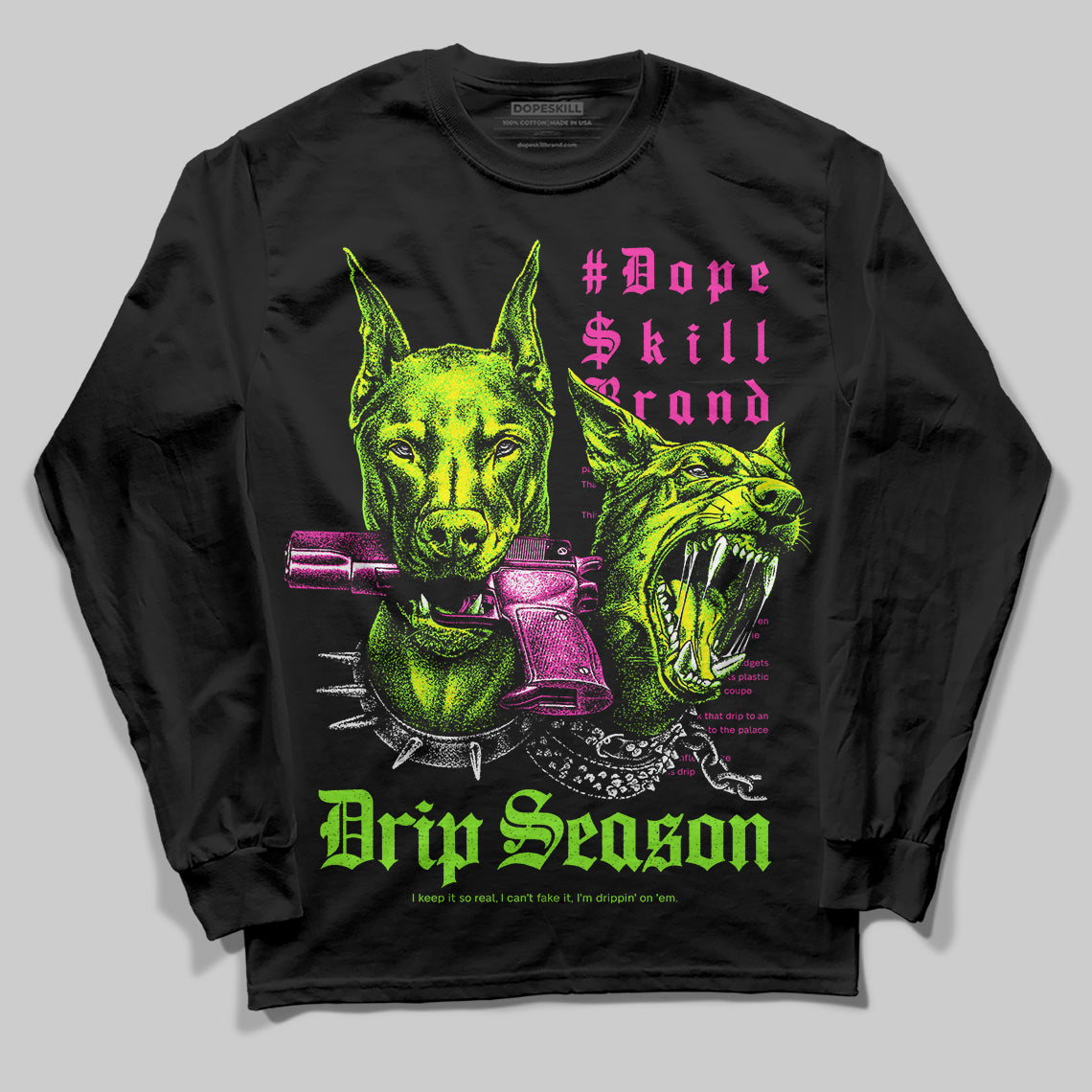 Neon Green Sneakers DopeSkill Long Sleeve T-Shirt New Drip Season Graphic Streetwear  - Black