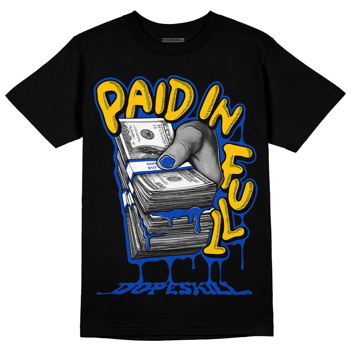 Jordan 14 “Laney” DopeSkill T-Shirt Paid In Full Graphic Streetwear - Black