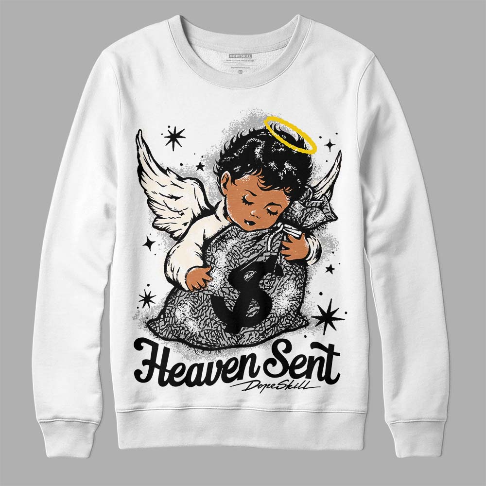 Jordan 3 “Off Noir” DopeSkill Sweatshirt Heaven Sent Graphic Streetwear - WHite