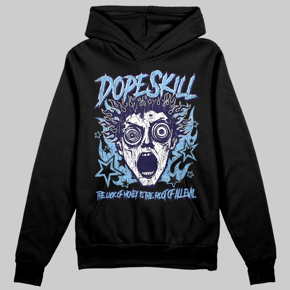 University Blue Sneakers DopeSkill Hoodie Sweatshirt Root of Evil Graphic Streetwear - Black
