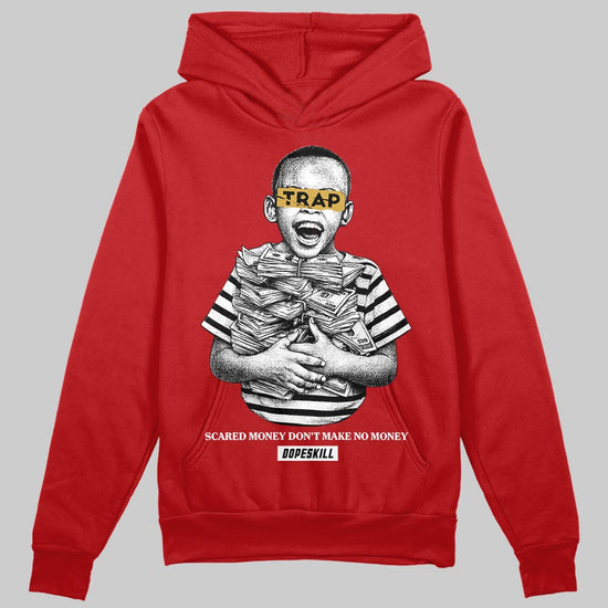 Red Sneakers DopeSkill Hoodie Scared Money Don't Make No Money Graphic Streetwear - Red 