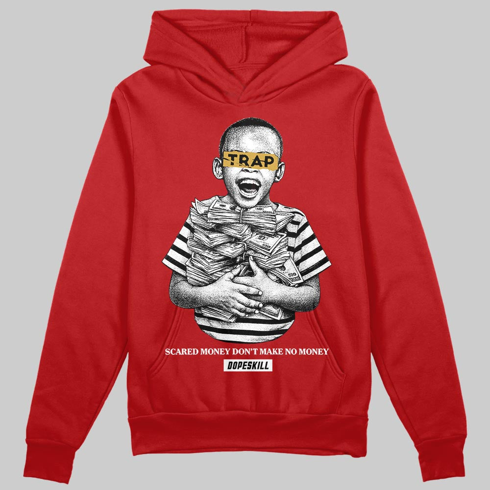 Red Sneakers DopeSkill Hoodie Scared Money Don't Make No Money Graphic Streetwear - Red 
