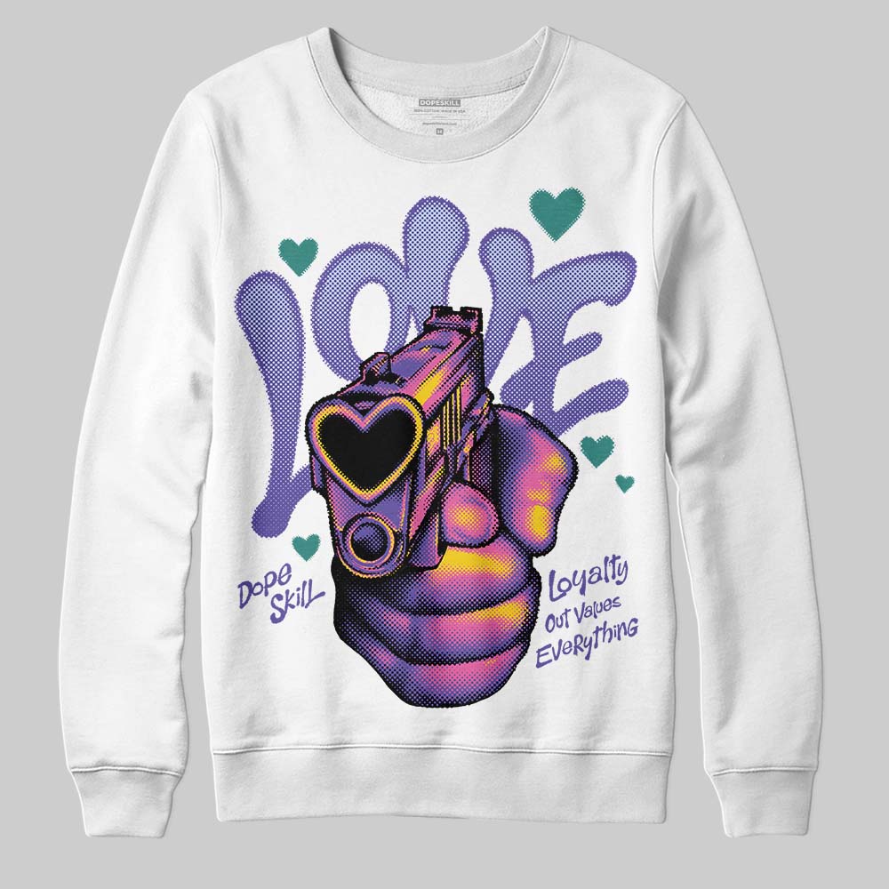 Jordan 5 OG “Grape” DopeSkill Sweatshirt Love Shot Graphic Streetwear - White
