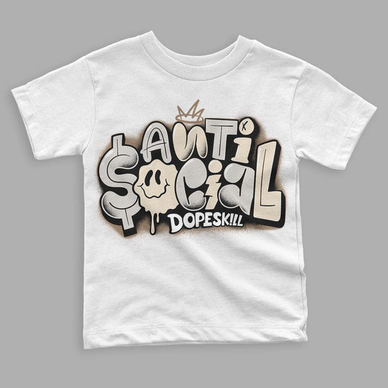 Jordan 5 SE “Sail” DopeSkill Toddler Kids T-shirt Anti Social Streetwear - White