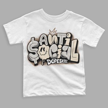 Jordan 5 SE “Sail” DopeSkill Toddler Kids T-shirt Anti Social Streetwear - White