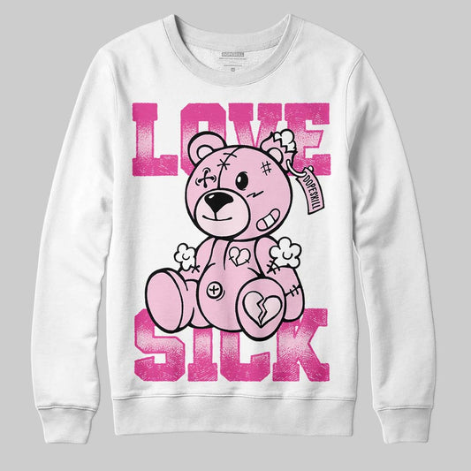 Pink Sneakers DopeSkill Sweatshirt Love Sick Graphic Streetwear - White 