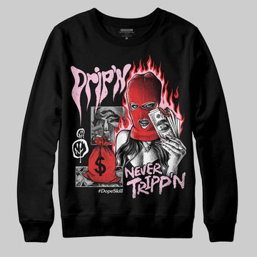 Awake NY x Air Jordan 5 Arctic Pink DopeSkill Sweatshirt Drip'n Never Tripp'n Graphic Streetwear - Black