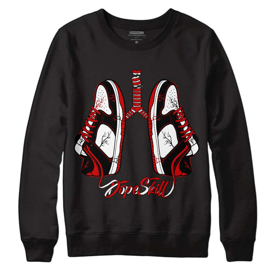 Jordan 1 Retro Low "Black Toe" DopeSkill Sweatshirt Breathe Graphic Streetwear - Black