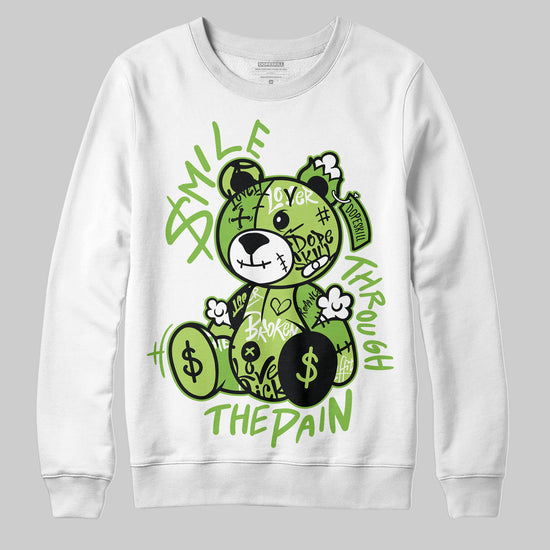 Air Max 95 Big Bubble Neon Yellow DopeSkill Sweatshirt Smile Through The Pain Graphic Streetwear - White