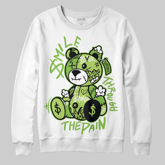 Air Max 95 Big Bubble Neon Yellow DopeSkill Sweatshirt Smile Through The Pain Graphic Streetwear - White