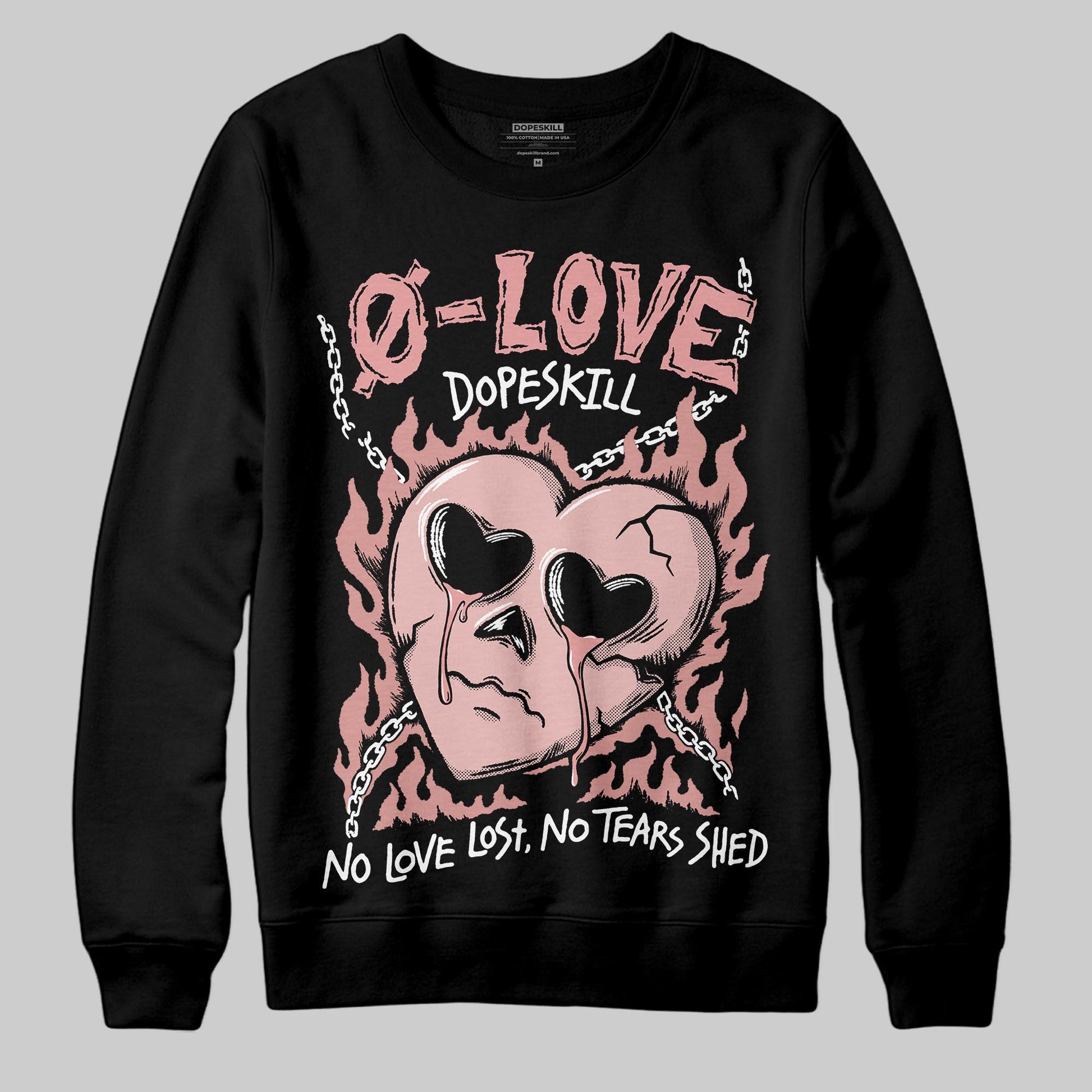 Jordan 40 “Dusty Rose” DopeSkill Sweatshirt Crying Heart Graphic Streetwear - Black