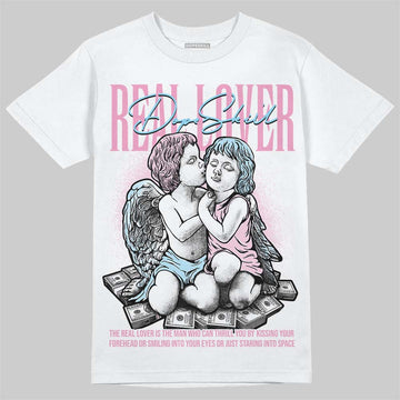 Jordan 1 Low SE Paw Print Pink Foam DopeSkill T-Shirt Real Lover Graphic Streetwear - White 