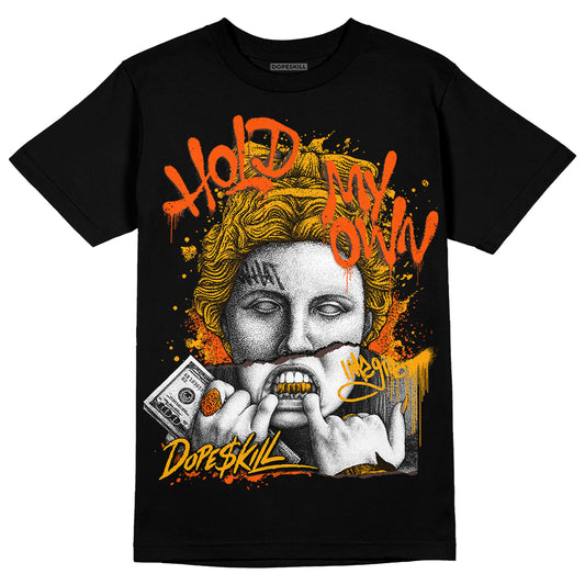 Jordan 1 High Yellow Toe DopeSkill T-Shirt Hold My Own Graphic Streetwear - Black