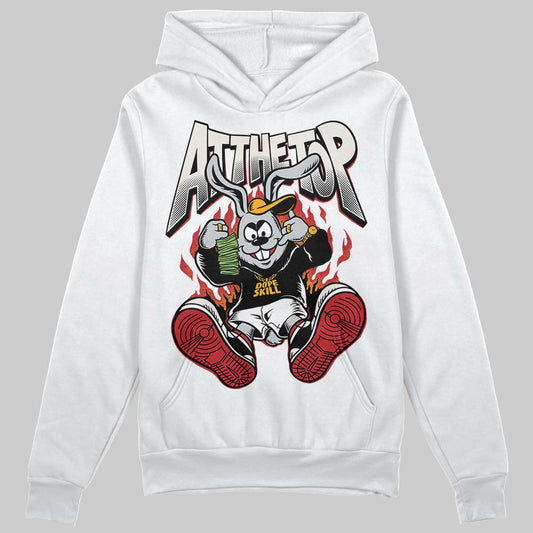 Jordan 4 “Flight Club” DopeSkill Hoodie Sweatshirt At The Top Graphic Streetwear - White