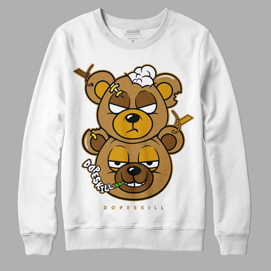 Jordan 13 Wheat 2023 DopeSkill Sweatshirt New Double Bear Graphic Streetwear - White