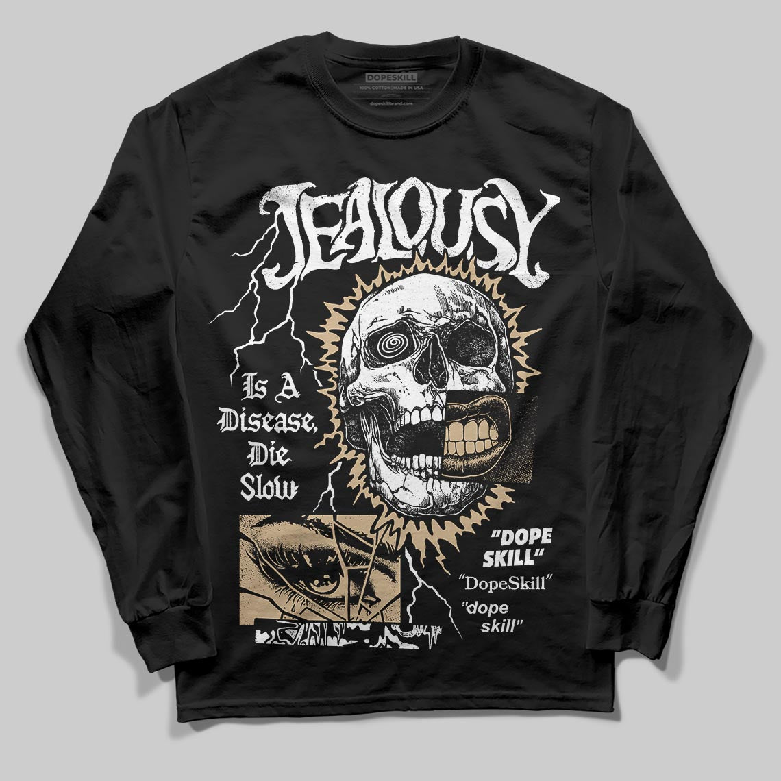 TAN Sneakers DopeSkill Long Sleeve T-Shirt Jealousy Graphic Streetwear - Black