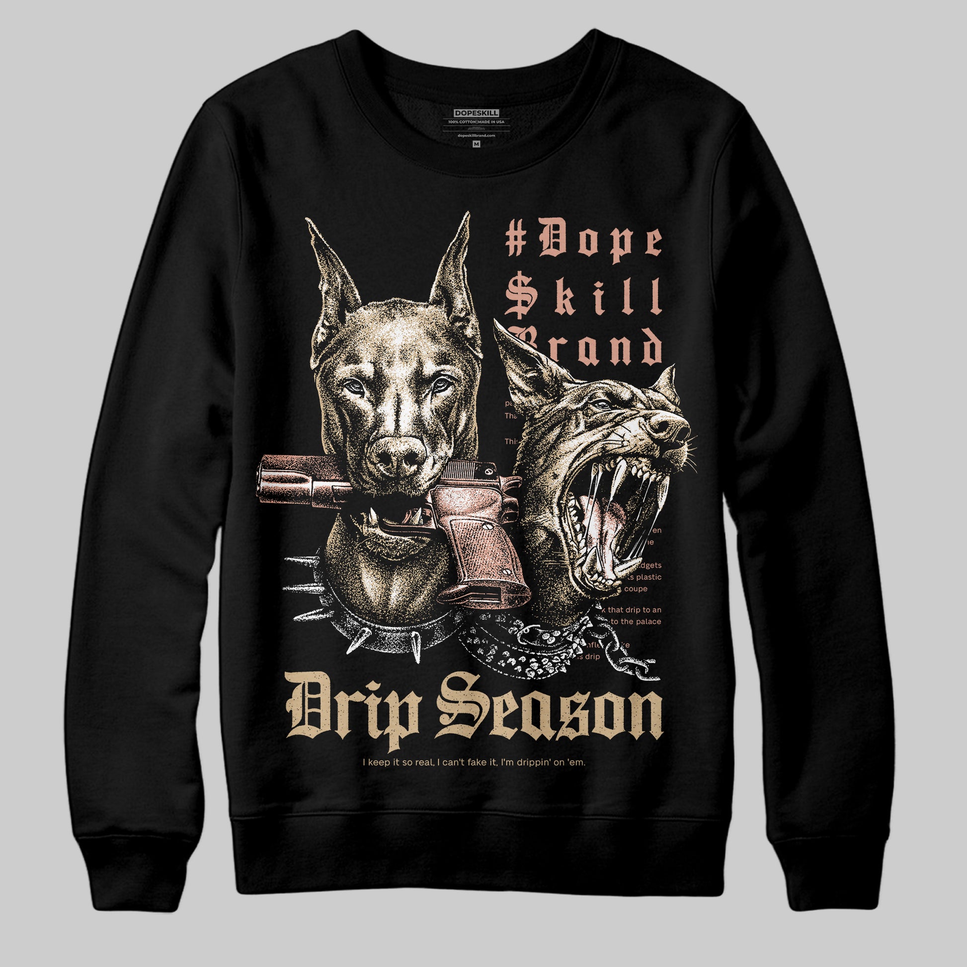 TAN Sneakers DopeSkill Sweatshirt New Drip Season Graphic Streetwear - Black
