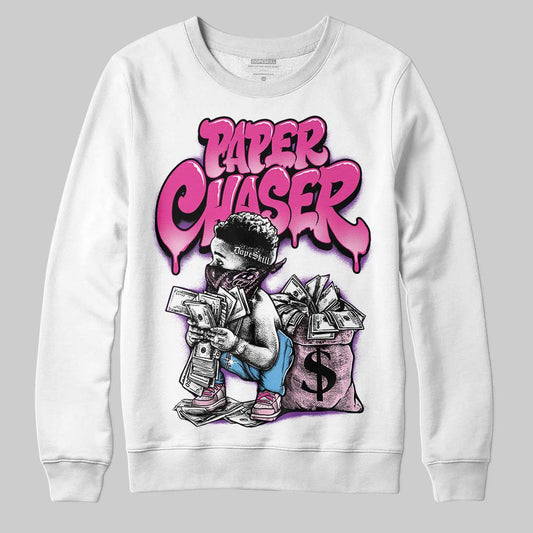 Pink Sneakers DopeSkill Sweatshirt Paper Chaser Boy Graphic Streetwear - White