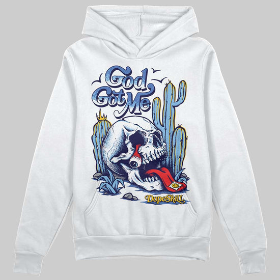 University Blue Sneakers DopeSkill Hoodie Sweatshirt God Got Me Graphic Streetwear - White