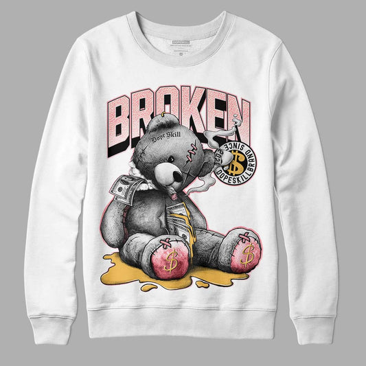 Jordan 3 GS “Red Stardust” DopeSkill Sweatshirt Sick Bear Graphic Streetwear - White 