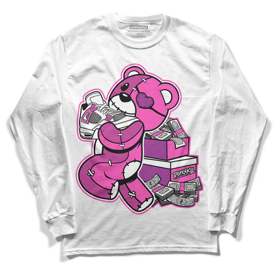 Jordan 4 GS “Hyper Violet” DopeSkill Long Sleeve T-Shirt Bear Steals Sneaker Graphic Streetwear - White 