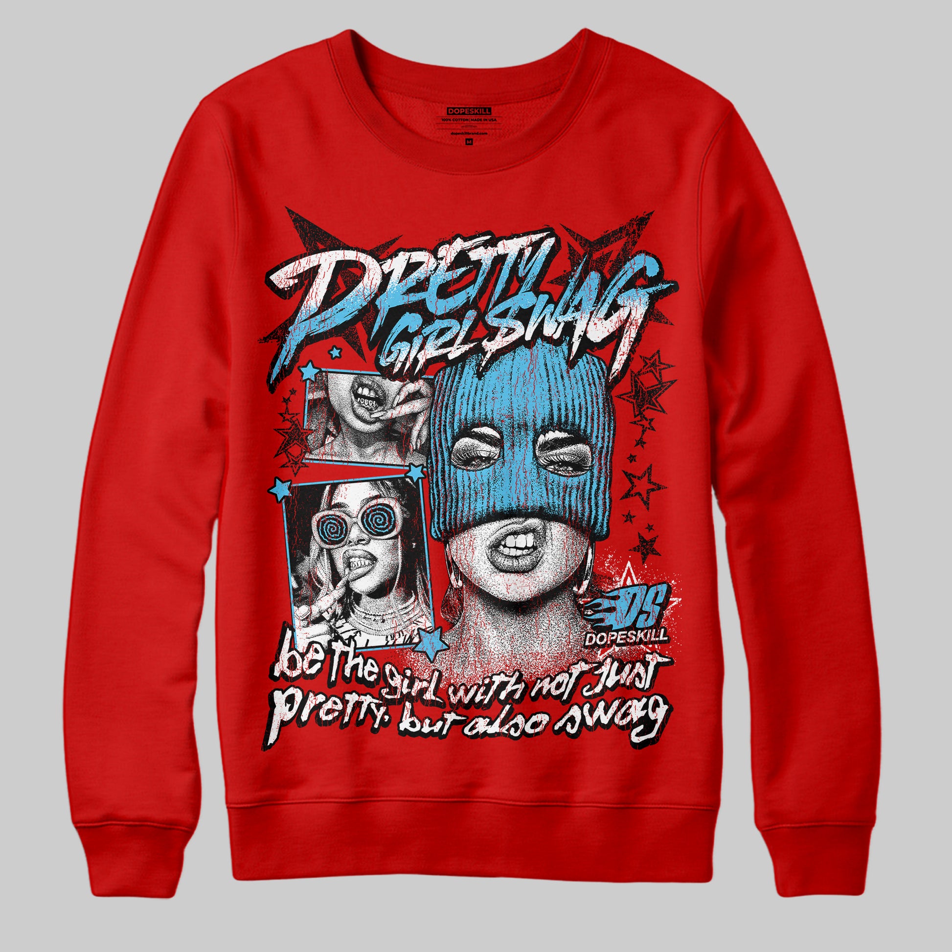 Red Sneakers DopeSkill Red Sweatshirt Pretty Girl Swag Graphic Streetwear