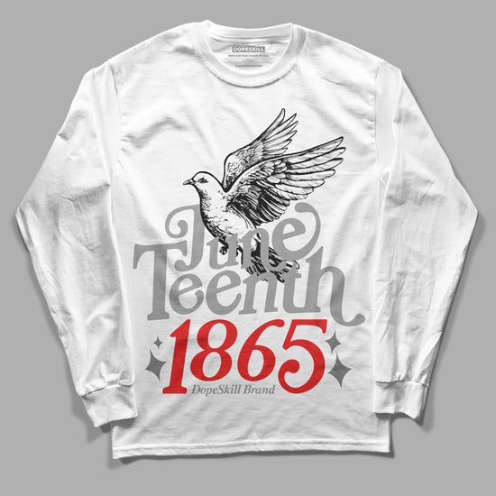 Grey Sneakers DopeSkill Long Sleeve T-Shirt Juneteenth 1865 Graphic Streetwear - White