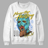 Jordan 5 Aqua DopeSkill Sweatshirt Never Stop Hustling Graphic Streetwear - White 