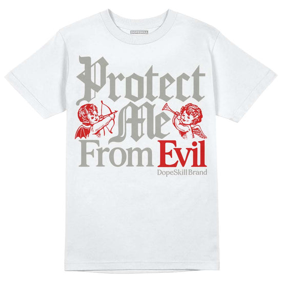 Jordan 3 Retro Fire Red DopeSkill T-Shirt Protect Me From Evil Graphic Streetwear - White