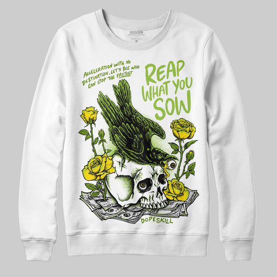 Dunk Low 'Chlorophyll' DopeSkill Sweatshirt Reap What You Sow Graphic Streetwear - White