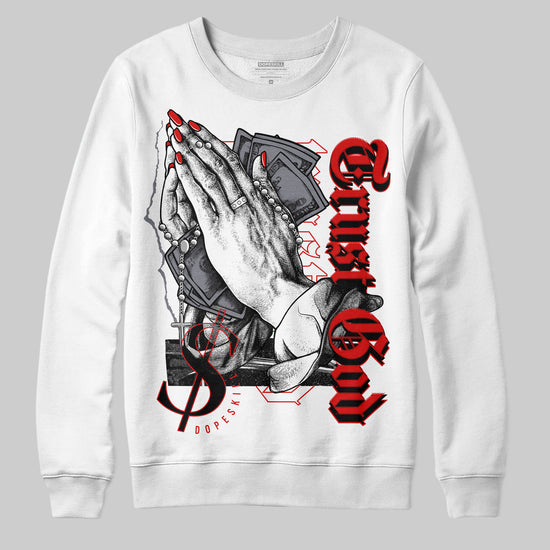 Jordan 9 Retro Gym Red DopeSkill Sweatshirt Trust God Graphic Streetwear - White