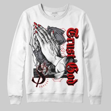 Jordan 9 Retro Gym Red DopeSkill Sweatshirt Trust God Graphic Streetwear - White