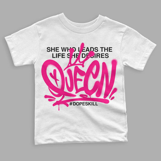 Jordan 1 Low GS “Fierce Pink” Dopeskill Toddler Kids T-shirt Queen Graphic Streetwear - White 