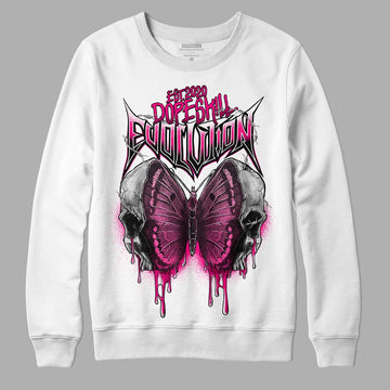 Jordan 1 Low GS “Fierce Pink” Dopeskill Sweatshirt DopeSkill Evolution Graphic Streetwear - White