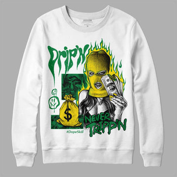 Dunk Low Reverse Brazil DopeSkill Sweatshirt Drip'n Never Tripp'n Graphic Streetwear - White