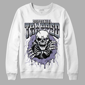 Jordan 5 Retro Low Indigo Haze DopeSkill Sweatshirt Trapped Halloween Graphic Streetwear - White