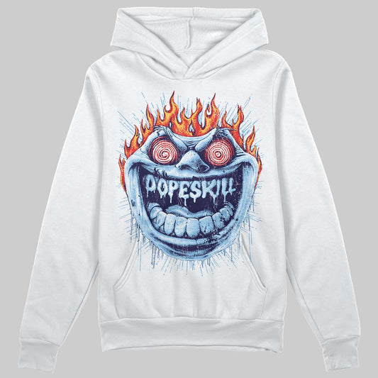 University Blue Sneakers DopeSkill Hoodie Sweatshirt Hellfire Graphic Streetwear - White