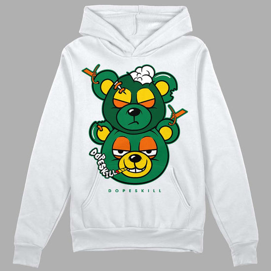 Green Sneakers DopeSkill Hoodie Sweatshirt New Double Bear Graphic Streetwear - White 