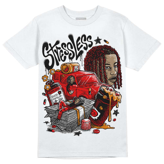 Jordan 4 Retro Red Cement DopeSkill T-Shirt Stressless Graphic Streetwear - Whhite