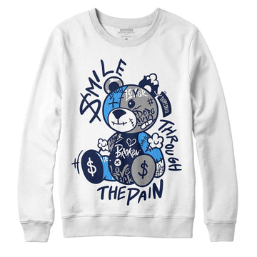 Jordan Spiz’ike Low “White/Obsidian” DopeSkill Sweatshirt Smile Through The Pain Graphic Streetwear - WHite