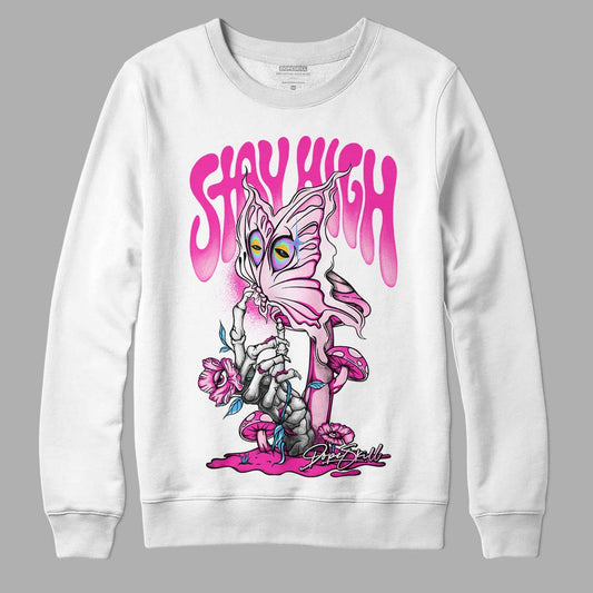 Pink Sneakers DopeSkill Sweatshirt Stay High Graphic Streetwear - White