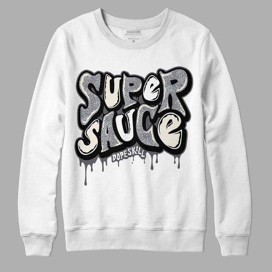 Jordan 1 Retro Low OG Black Cement DopeSkill Sweatshirt Super Sauce Graphic Streetwear - White