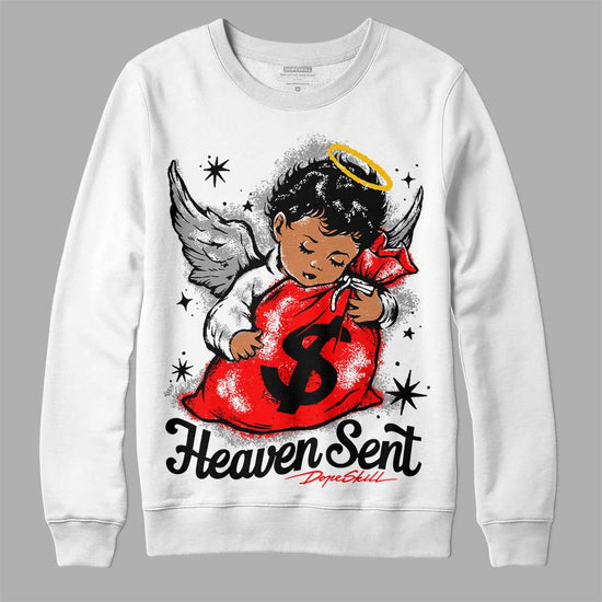 Black and White Sneakers DopeSkill Sweatshirt Heaven Sent Graphic Streetwear - White