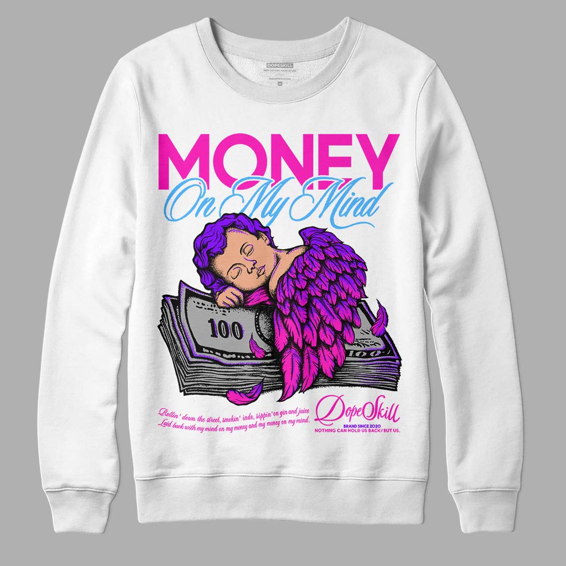 Dunk Low GS “Active Fuchsia” DopeSkill Sweatshirt MOMM Graphic Streetwear - White