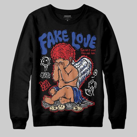Jordan 3 “Seoul 2.0” DopeSkill Sweatshirt False Love Graphic Streetwear - Black