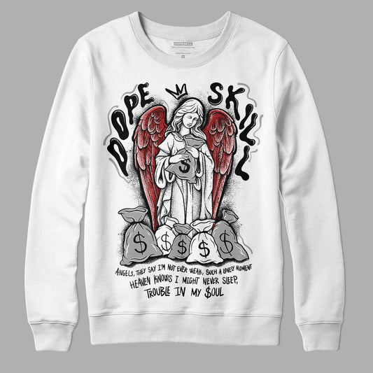 Jordan 14 "Black/White" DopeSkill Sweatshirt Angels Graphic Streetwear - White