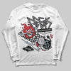 Jordan 5 Retro OG Black Metallic Reimagined DopeSkill Long Sleeve T-Shirt Break Through Graphic Streetwear - White