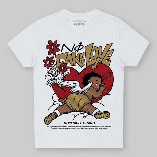 Jordan 4 Retro “Pizza” DopeSkill Toddler Kids T-shirt No Fake Love Graphic Streetwear - White
