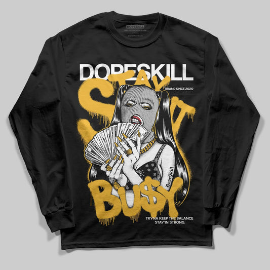 Jordan 5 'Tokyo' DopeSkill Long Sleeve T-Shirt Stay It Busy Graphic Streetwear - Black
