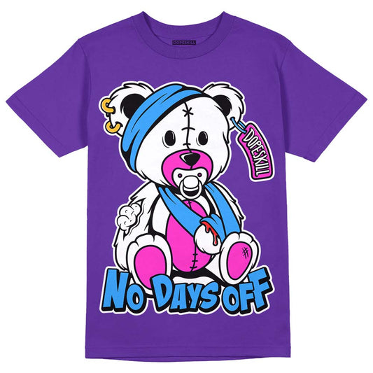 Dunk Low Championship Court Purple DopeSkill Purple T-shirt Hurt Bear Graphic Streetwear